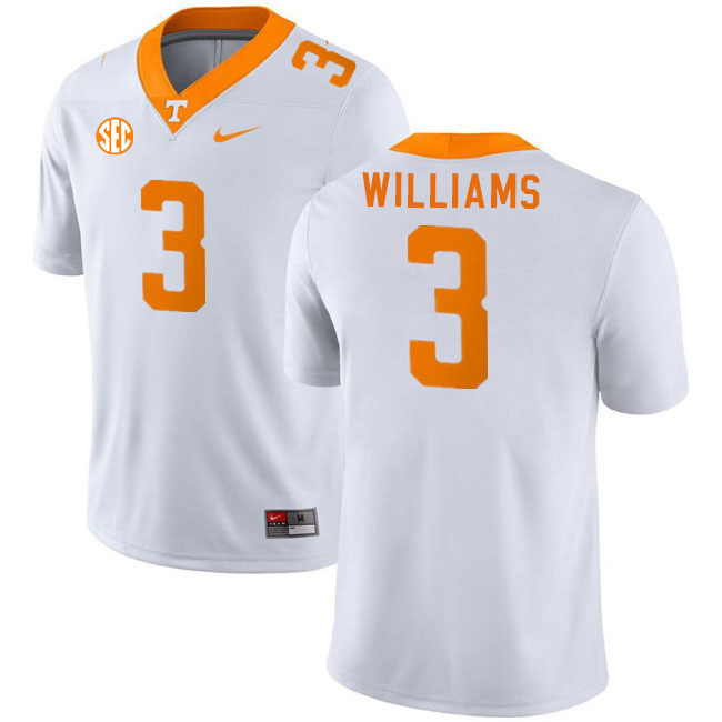 Men #3 Dee Williams Tennessee Volunteers College Football Jerseys Stitched Sale-White